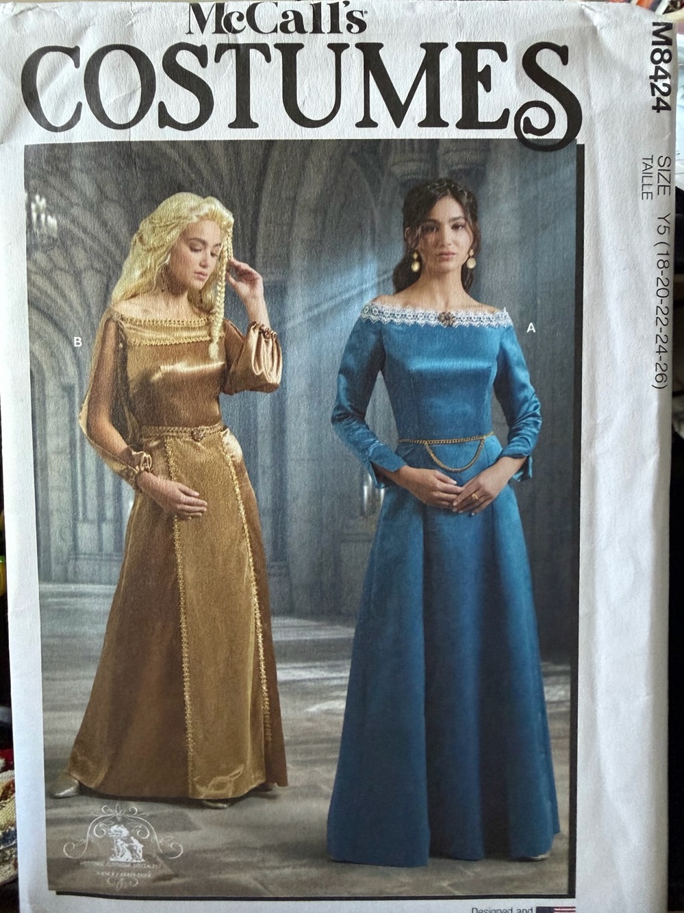 McCall’s Plus Size M8424 Renaissance Costume Sewing Pattern sz 18-26